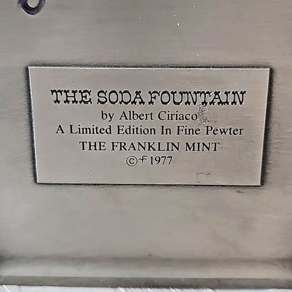 Vintage 1977 The Soda Fountain by Albert Ciriaco Limited Edition Franklin Mint - Picture 8 of 8